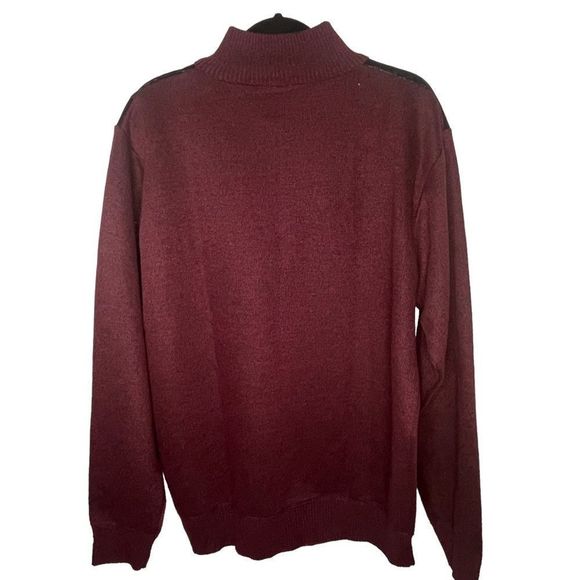 Leonardo Gavino Burgundy Black 1/4 Zip Sweater - XL - Picture 4 of 4